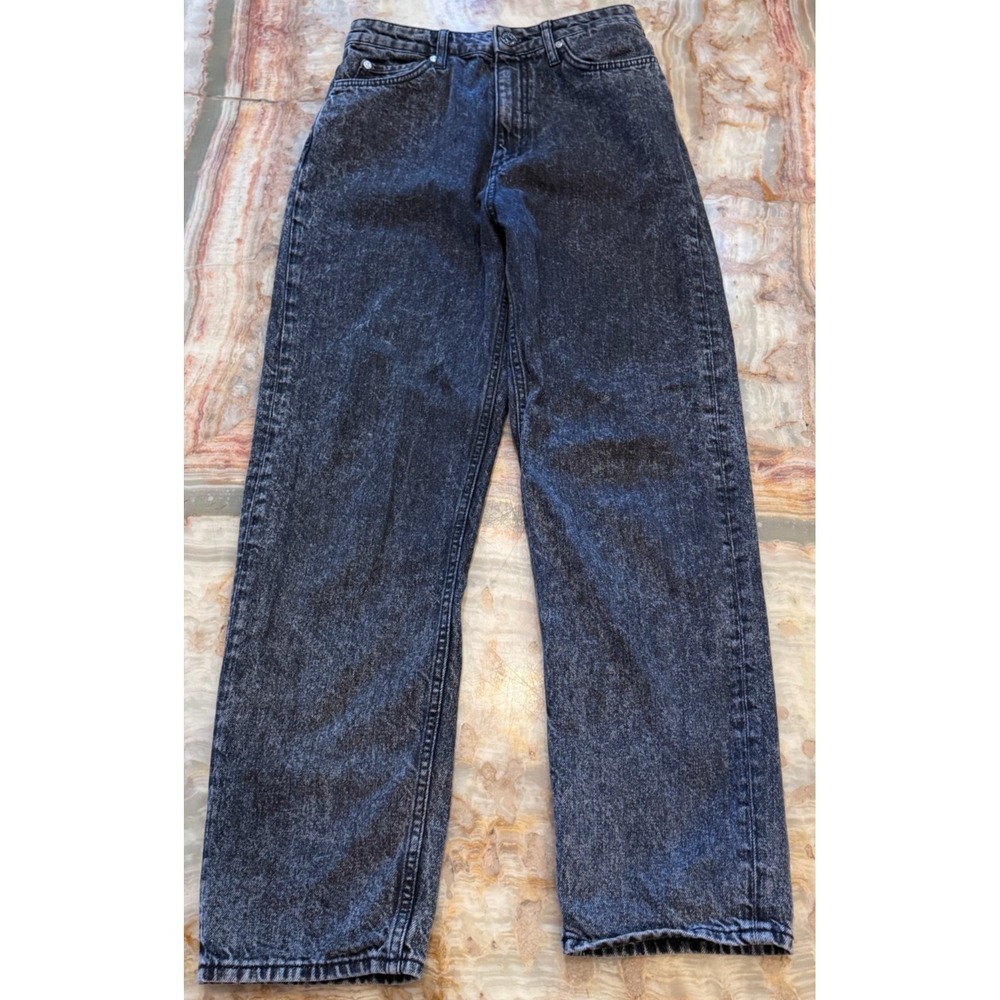 Sandro Paris Womens Straight Leg Jeans Gray Black Denim Classic 5-Pocket Size 36